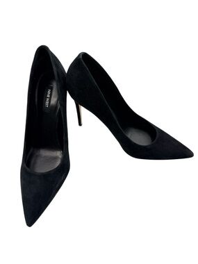 Nine West Tatiana Black Suede Pointed Toe Stiletto Pumps Heels 
 | 10
